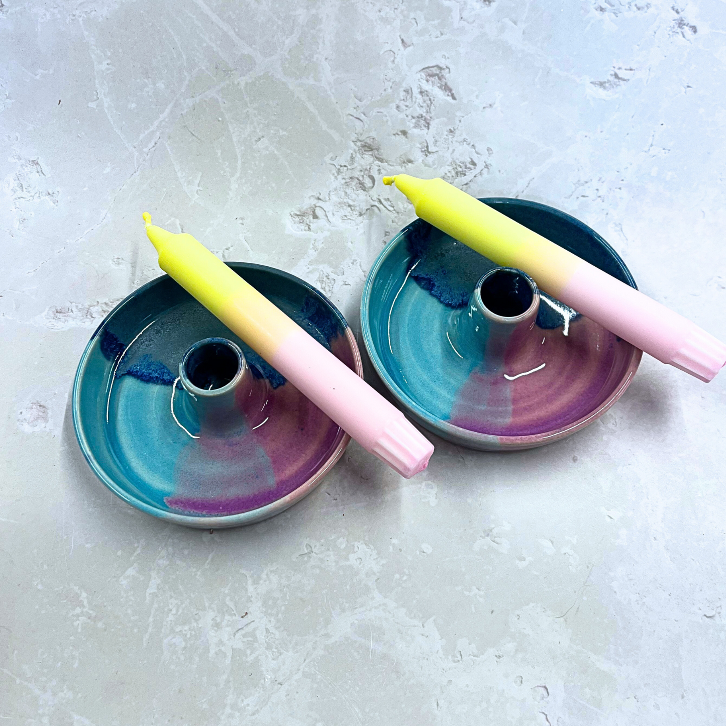 Ella Fletcher Designs Handmade Ceramics candlestick holders gift set