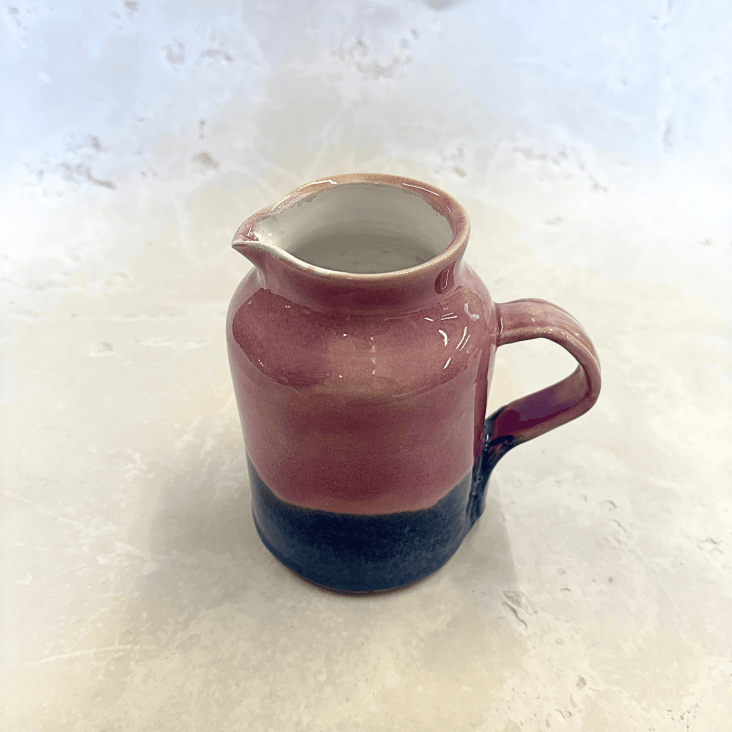 Ella Fletcher Designs Handmade Ceramics Jug in Pink Landscape, jug with layers of pink and blues
