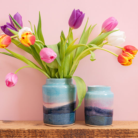 Ella Fletcher Designs Handmade Ceramic landscape vases large and medium
