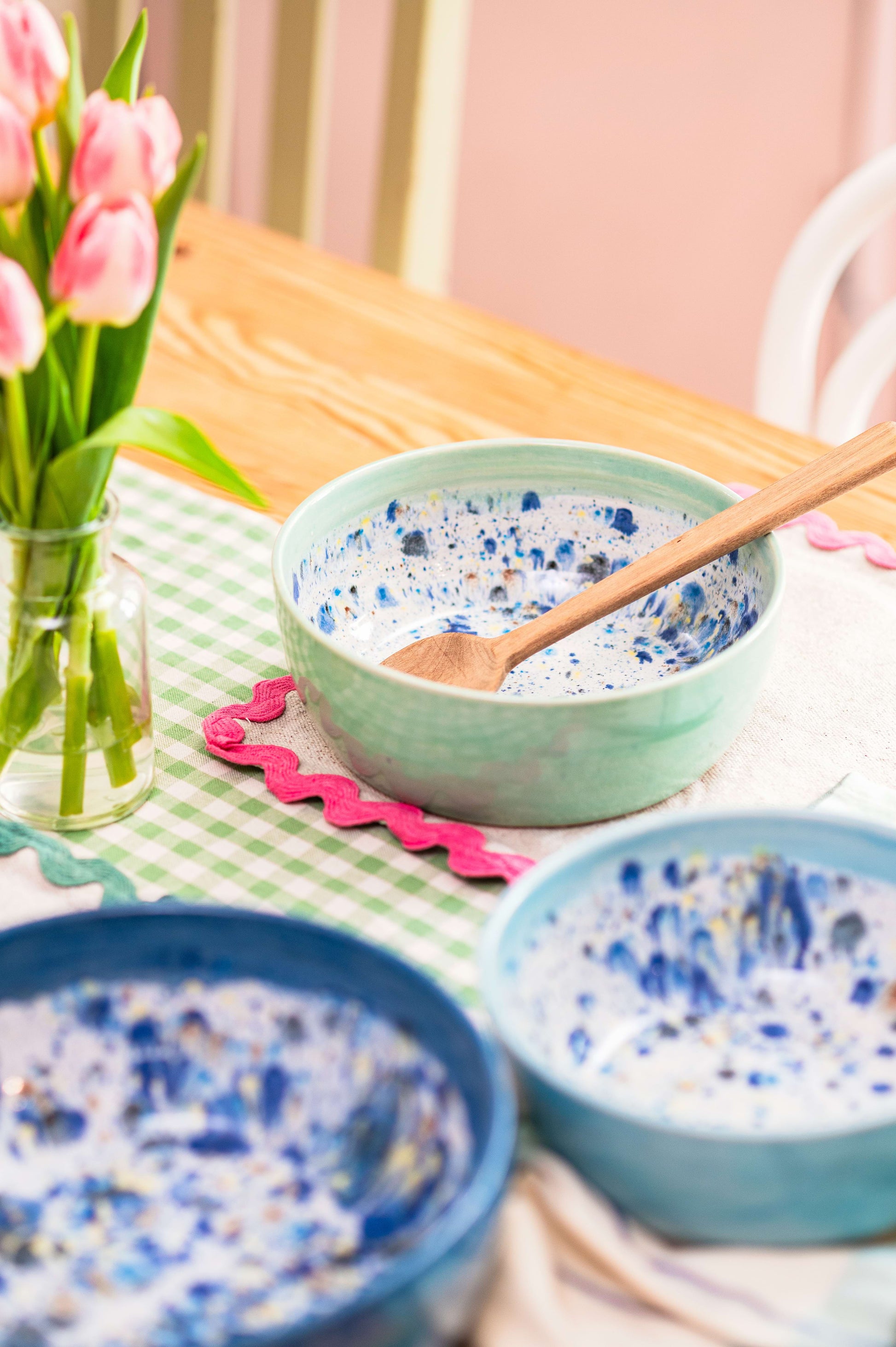 Ella Fletcher Designs Handmade Ceramic Serving Bowl Set Shoreline three bowls