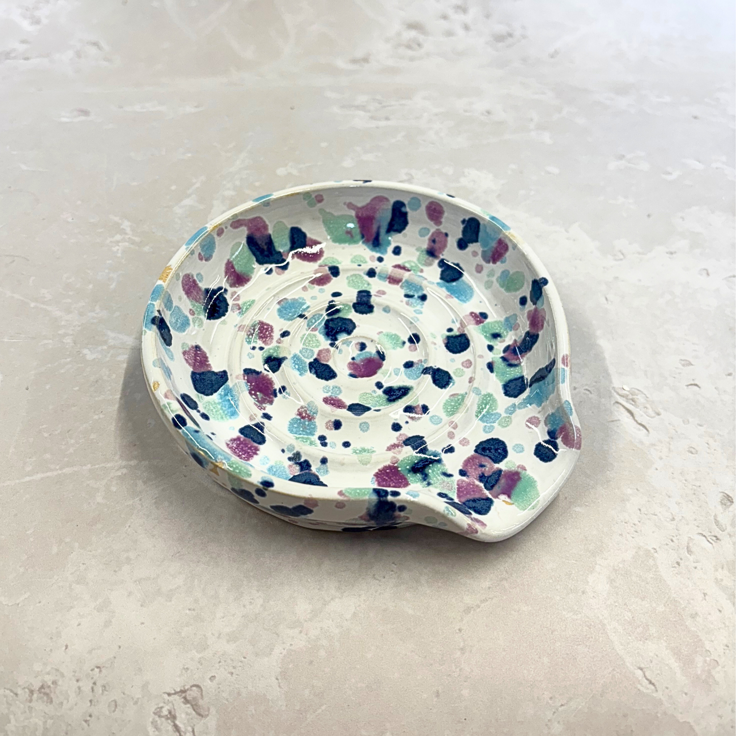 Ella Fletcher Designs Handmade Ceramic sweetpea spoon rest handmade uk spoon rest