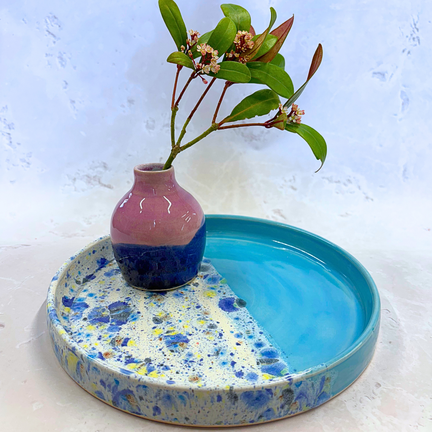 Ella Fletcher Designs Handmade Ceramic Tray in Blue Shoreline