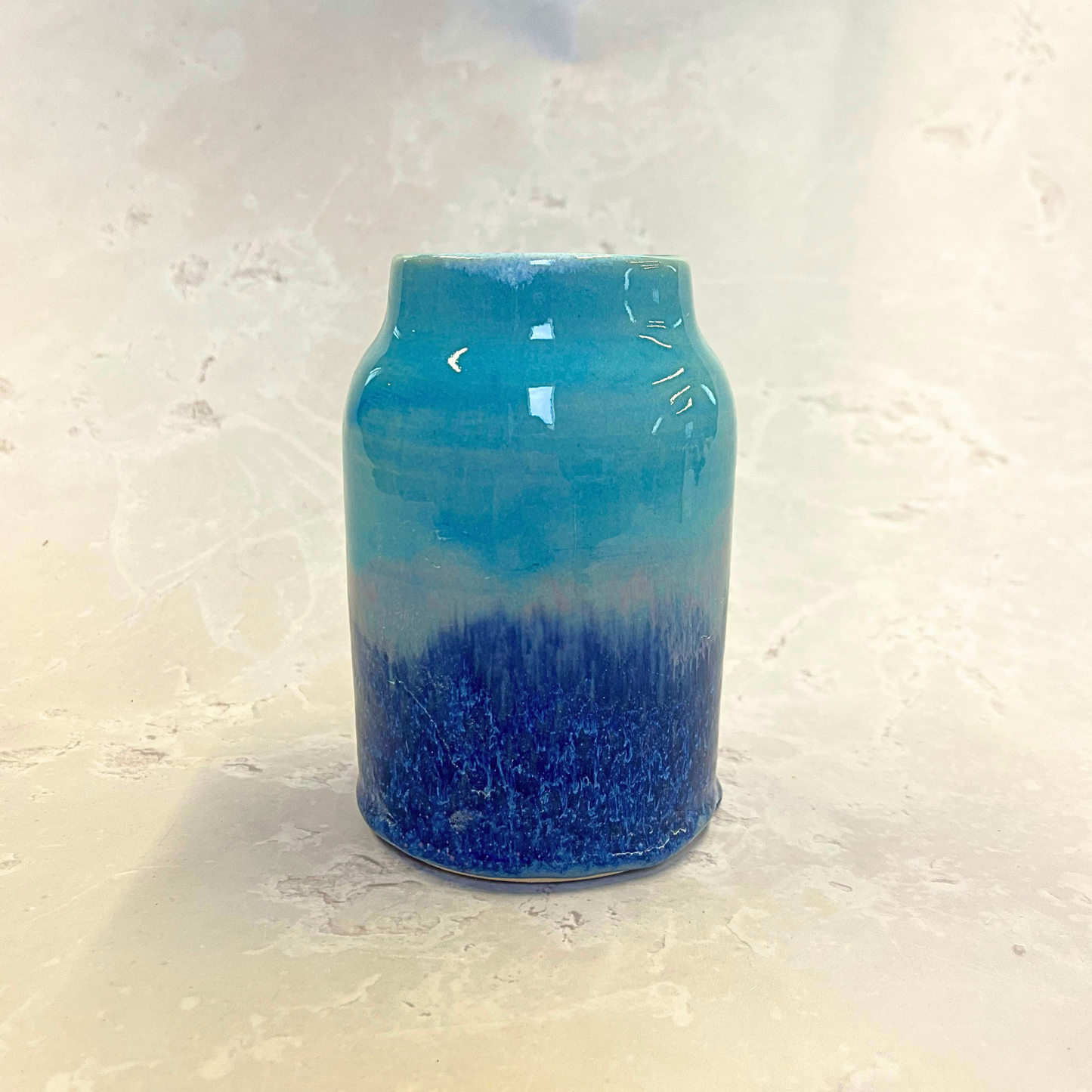 Ella Fletcher Designs Handmade Ceramic vase in blue landscape