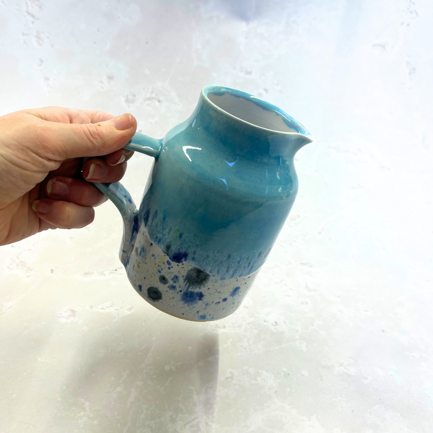 Ella Fletcher Designs Handmade UK Ceramic Jug in Blue Shoreline