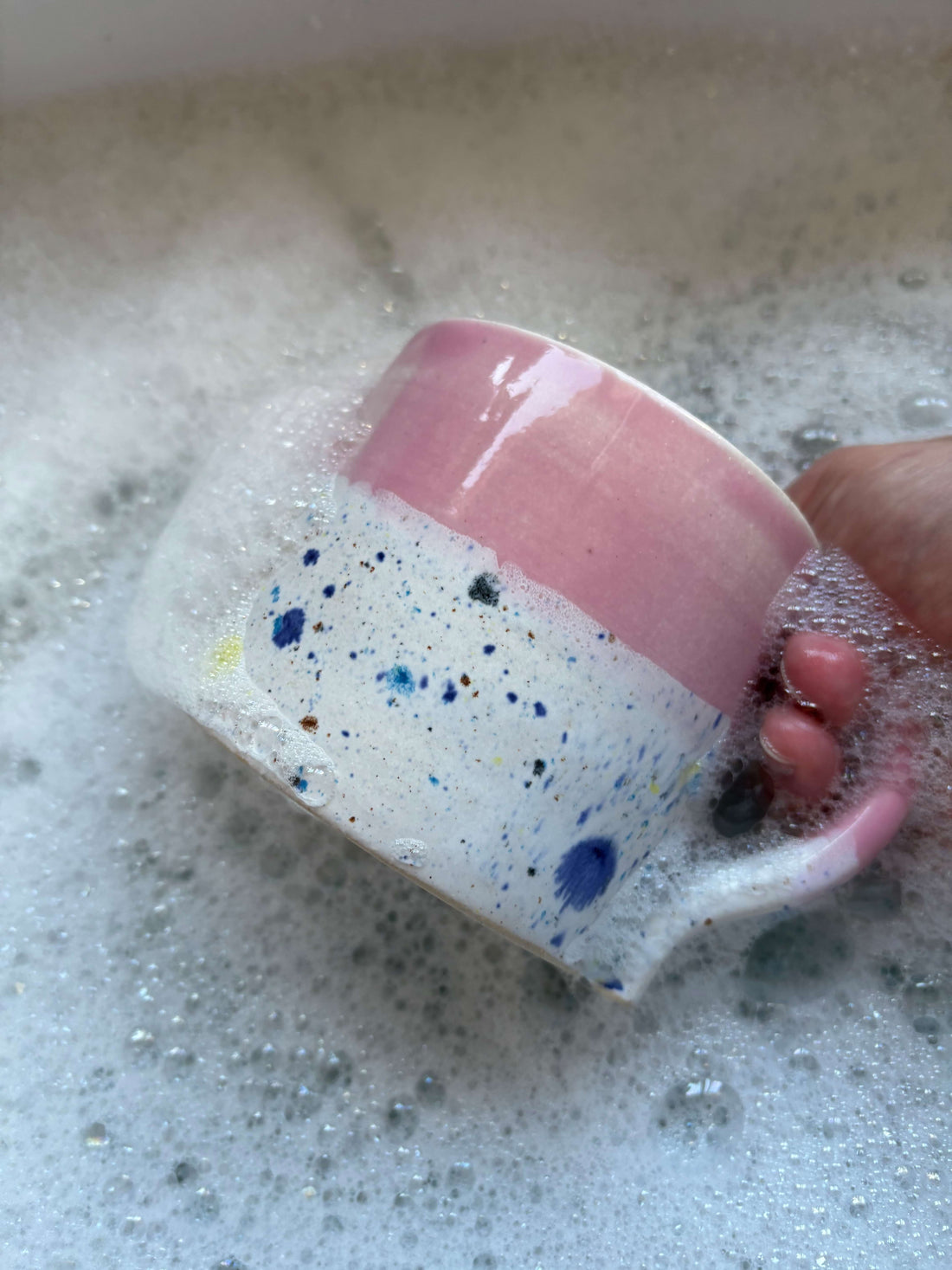 Ella Fletcher Designs Ceramic Mug in soapy water