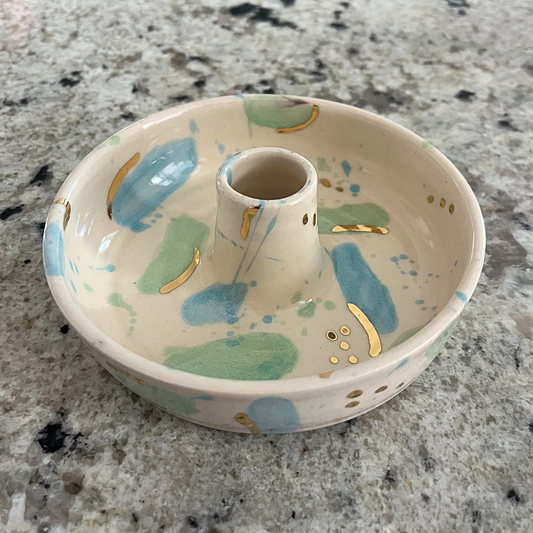 Sea Glass Candle Stick Holder