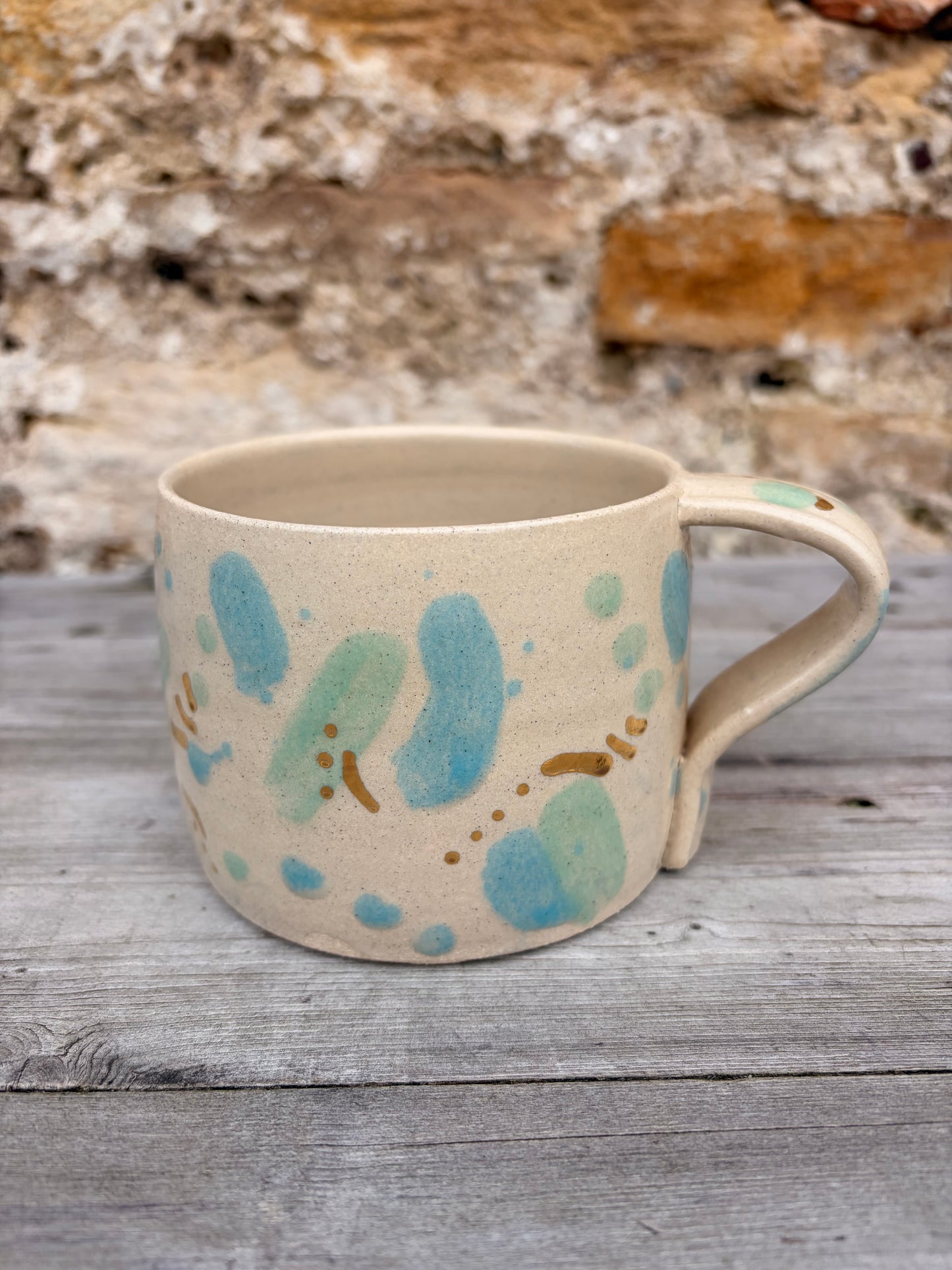 Blue and Green Sea Glass Large Round Mug