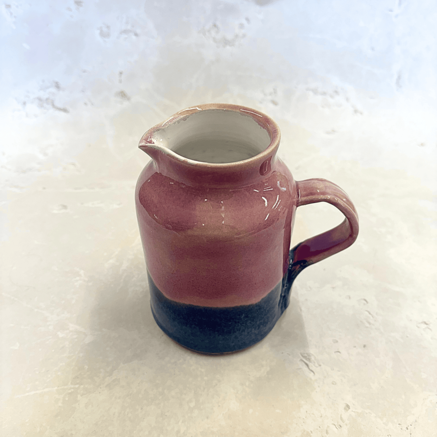 Ella Fletcher Designs Handmade Ceramics Jug in Pink Landscape, jug with layers of pink and blues