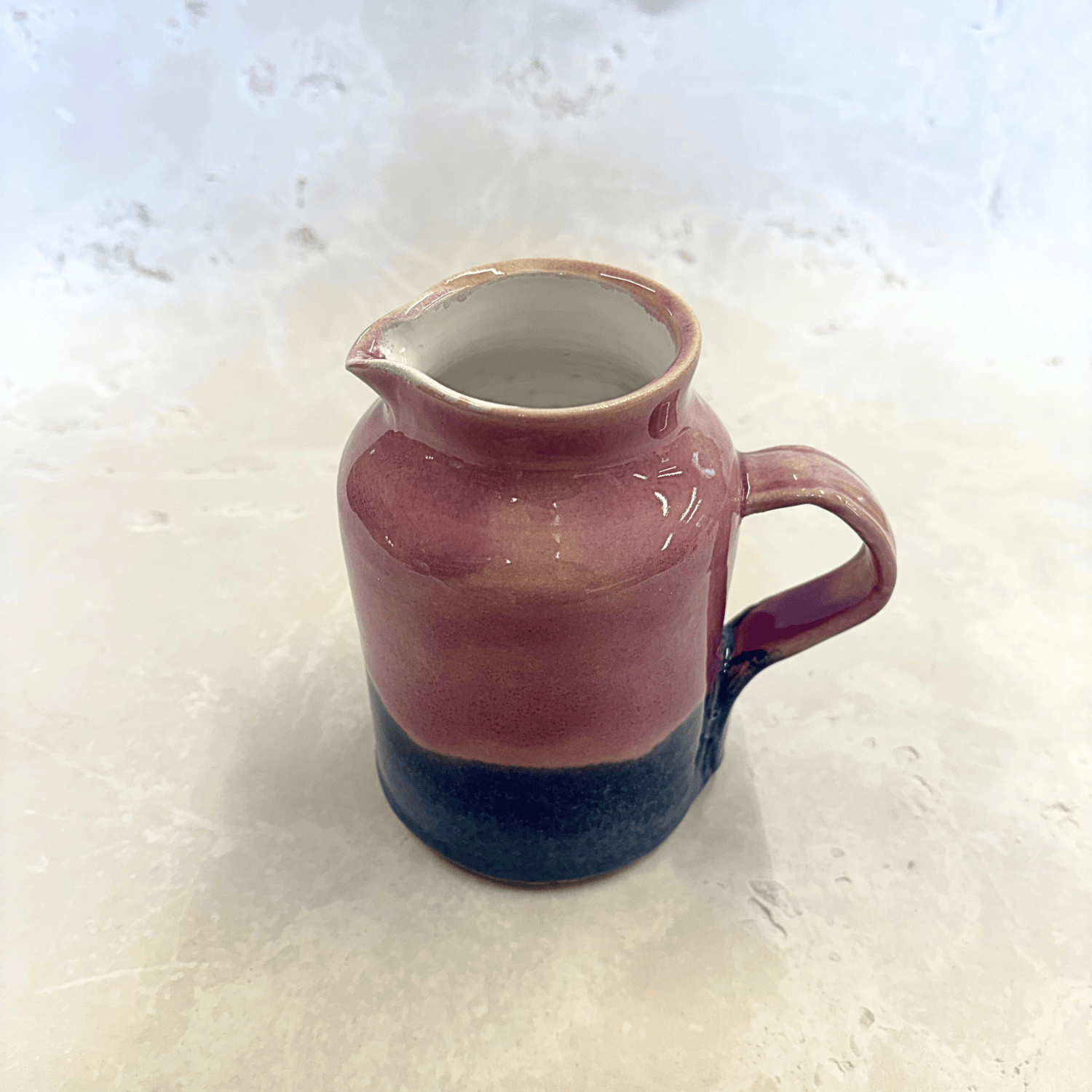 Ella Fletcher Designs Handmade Ceramics Jug in Pink Landscape, jug with layers of pink and blues