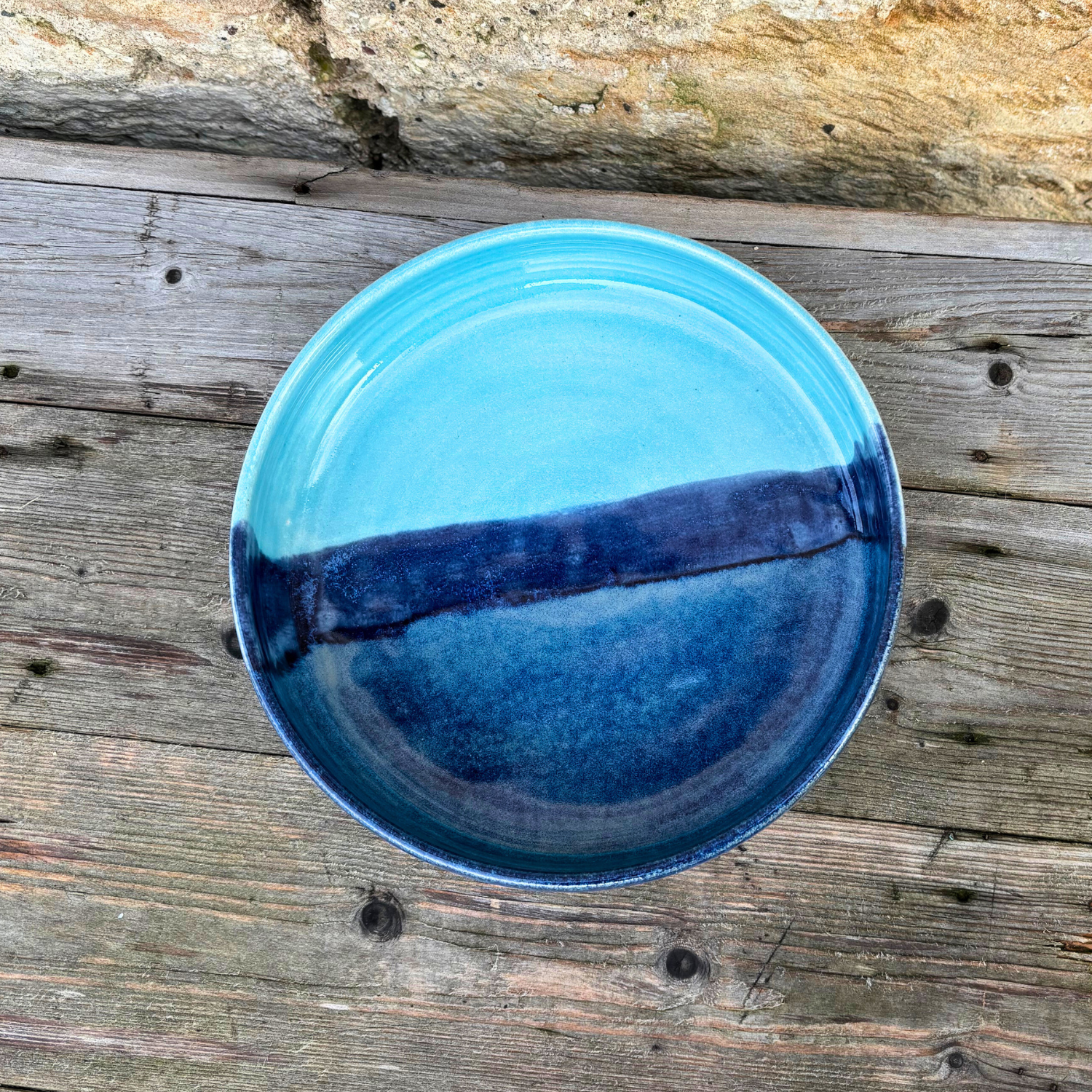 Ella Fletcher Designs Handmade Ceramic Pasta Bowl blue landscape