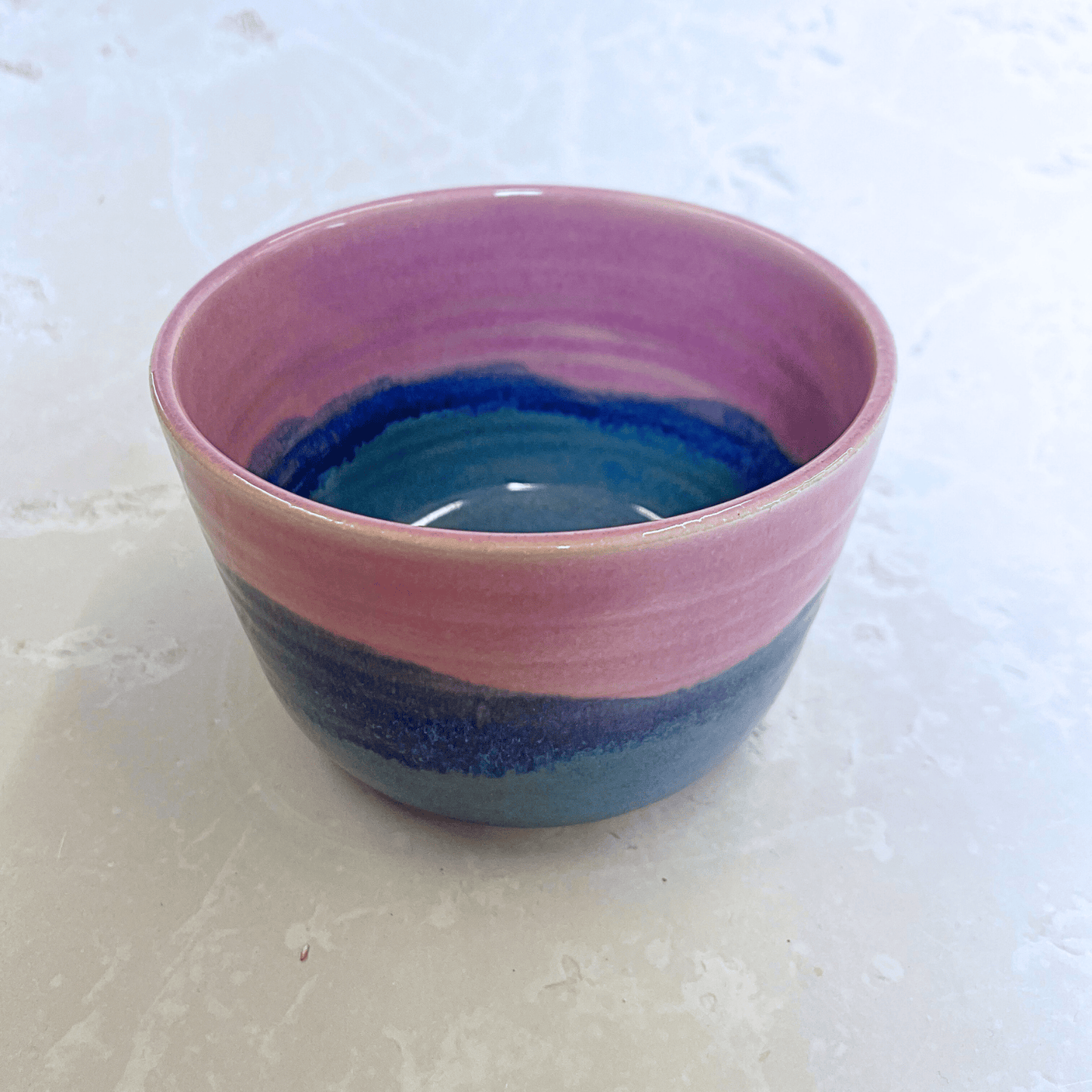 Ella Fletcher Designs Handmade Ceramic Small Bowl in Pink Landscape, small bowl with layers of pinks