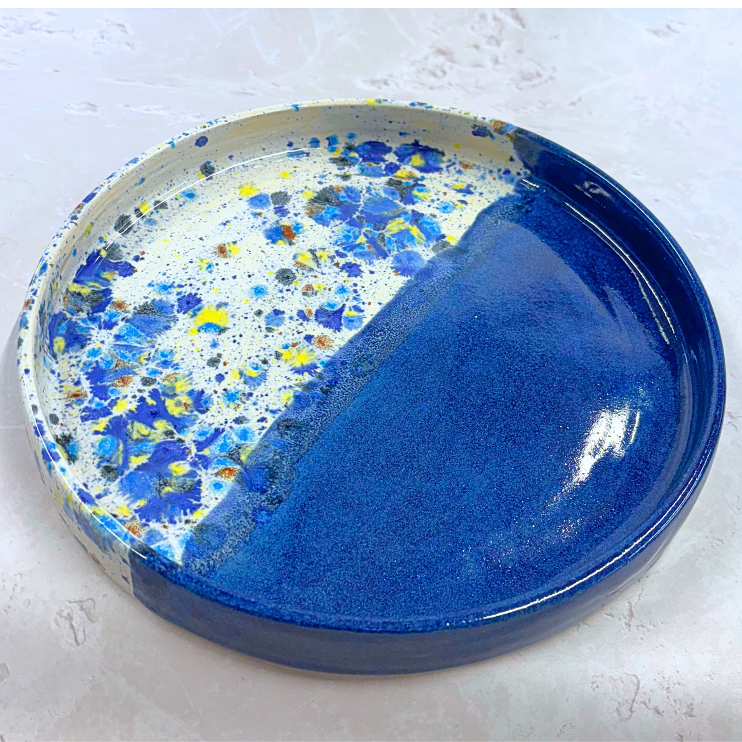 Ella Fletcher Designs Handmade Ceramic Pottery UK Tray in Navy Shoreline