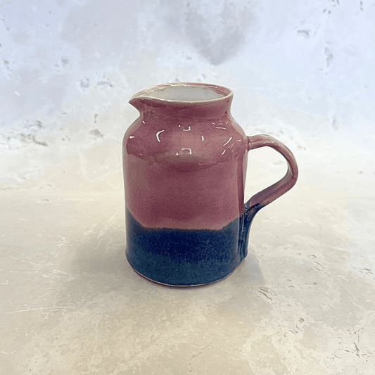 Ella Fletcher Designs Handmade UK Ceramic Jug in Pink Landscape, jug with layers of pink and blues