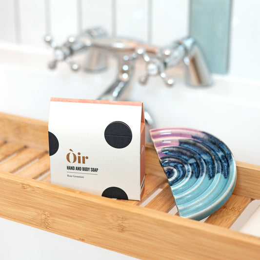 Ella Fletcher Designs Handmade Ceramic UK Soap Dish in Scottish Sunrise
