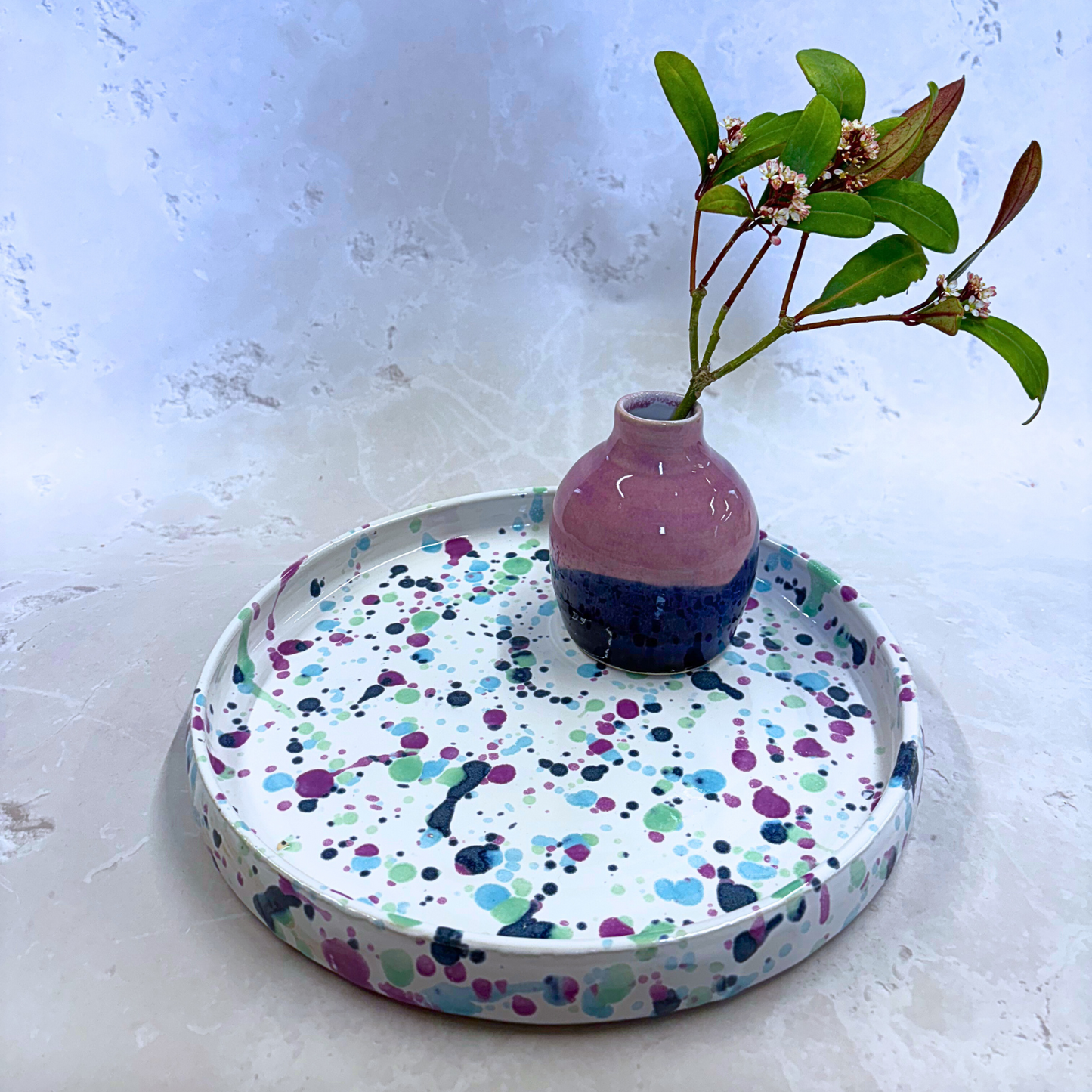 Ella Fletcher Designs Handmade Ceramic tray in sweetpea design