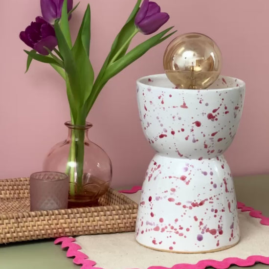 Video of ceramic lamp turning on 