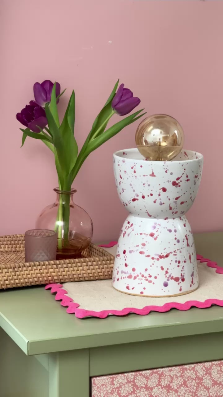Video of ceramic lamp turning on 