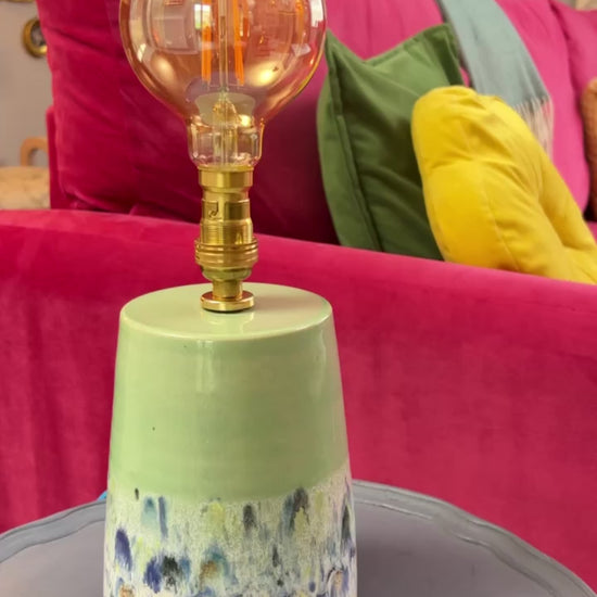 Video of ceramic lamp turning on 