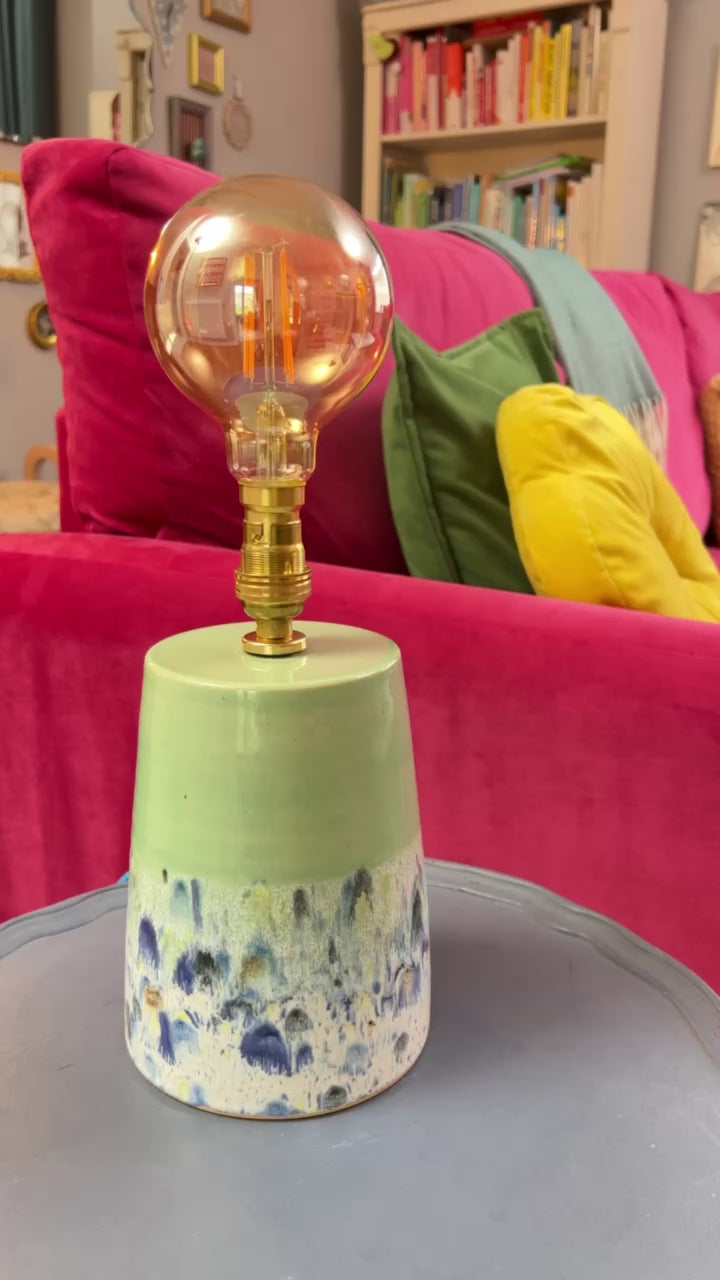 Video of ceramic lamp turning on 
