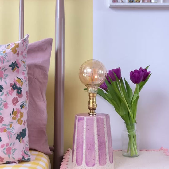 Video of ceramic lamp turning on 